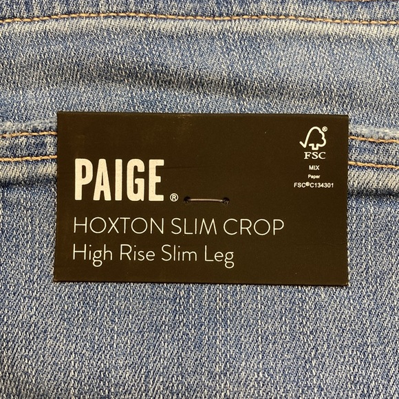 Paige Cropped Hoxton Slim Jeans - Picture 5 of 7